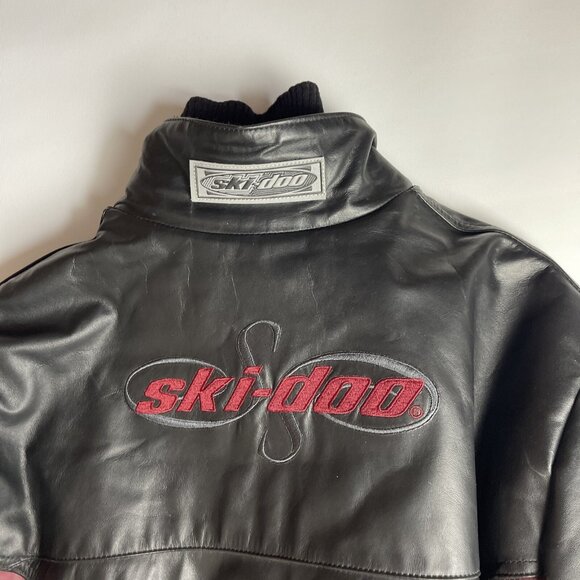 VTG SKI-DOO Racing Genuine Leather Jacket Men's Size L Made in Canada Bombardier - Picture 16 of 16